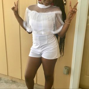 Dressy White Short Romper